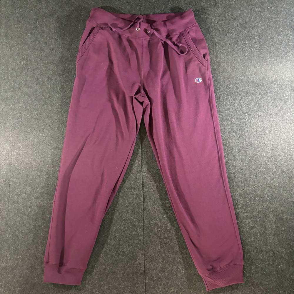 Champion Joggers Mens Large Maroon Fleece Sweatpants GF478 Athletic Loungewear
